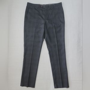 Paisley And Gray Pants Mens 34x32 Slim Fit Multicolor Plaid Flat Front Dress EUC